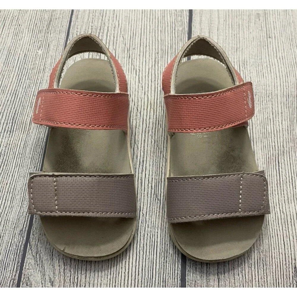 Pink & Grey Gray See Kai Run Little Girl Toddler Sandals Shoes, Size 7